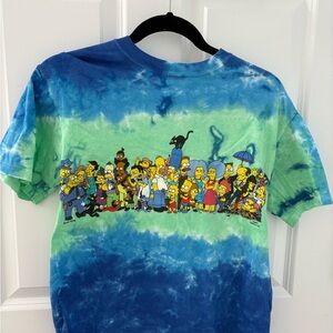 Liquid Blue Tie-Dye Cartoon Character Tee